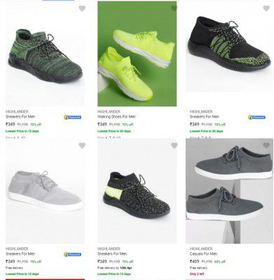 Highlander Casual Shoes Upto 90% Off | Starts @ Rs 186