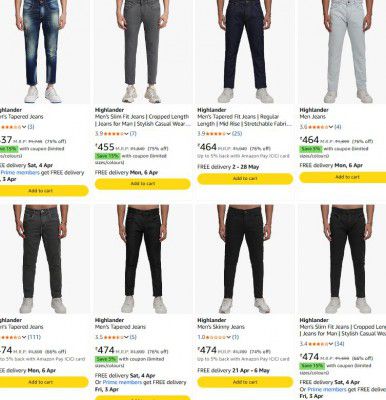 Highlander Jeans Starts at Rs 399/- | FOR MEN