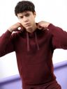 HIGHLANDER Men Burgundy Hooded Solid Sweatshirt...