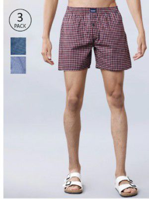 HIGHLANDER Men Pack Of 3 Checked Boxers