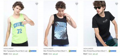 HIGHLANDER Men Printed T-Shirt Start @ 209