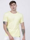 HIGHLANDER  Men Solid Round Neck Cotton Blend Yellow T-Shirt...