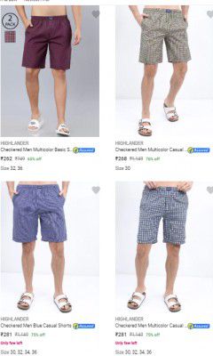Highlander Mens Shorts Upto 80% Off