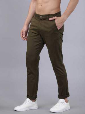 Highlander Slim Fit Men Green Trousers
