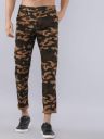 HIGHLANDERMen Green & Brown Slim Fit Camouflage Printed Chinos...