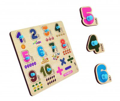 HIGHROOF® 1 to 10 Numbers Alphabets Wooden Toys for Kids 3 + Jigsaw Puzzles for Adults Baby Learning Toys Educational Toys for 2 Board Game