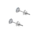 HIGHSPARK 925 Silver Solitaire Screwback Stud Earrings | 92.5 Sterling Silver & Round Brilliant Cubic Zirconia Tops for Men Women...