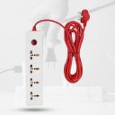 Hillgrove 4 Universal Socket and 1 Switch Power Extension Board with 5 Meter 4 Socket Extension Boards (White, Red, 5 m)...