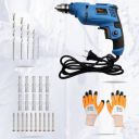 Hillgrove HGCM65M3 500W Power Drill Machine with Gloves, 10Pcs Screws,Plastic Gitti,5Pcs Drill Bit Set Impact Driver (10 mm Chuck Size, 500 W)...