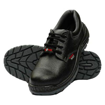 Hillson Bolt Steel Toe ISI and CE Certified Protective Safety Footwear with 200J Toe Cap (Steel Toe, 6) Black