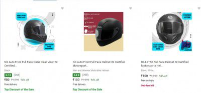 Hillstar Biker Helmets from ₹80