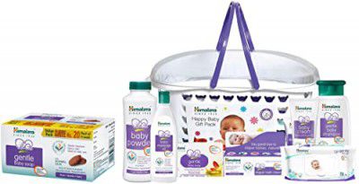 Himalaya Baby Gift Pack Basket, & Himalaya Gentle Baby Soap Value Pack, 4 * 75g
