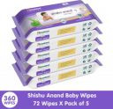 HIMALAYA Shishu Anand Baby Wipes, 72 Wipes - Pack of 5 | Buy 4 Get 1 FREE (5 Wipes)