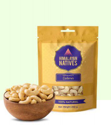 Himalayan Natives 100% Natural Cashews Cashew Nuts Dryfruit, 200G (Cashews, Pack of 1)