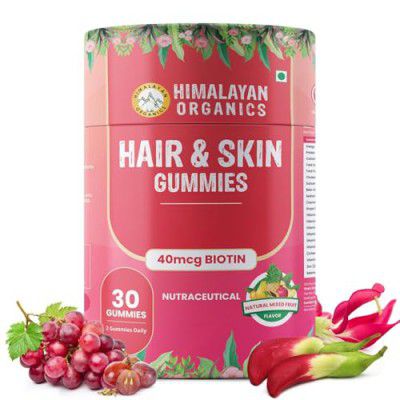 Himalayan Organics Biotin Hair & Skin Gummies For Men and Women - 30 Gummies