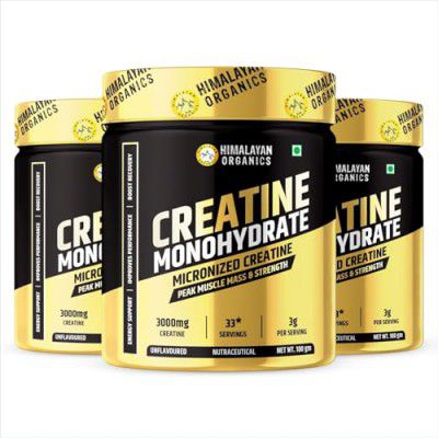 Himalayan Organics Pure Micronised Creatine Monohydrate (Unflavoured, 33 Servings) | For Faster Muscle Building & Recovery - Gold Standard