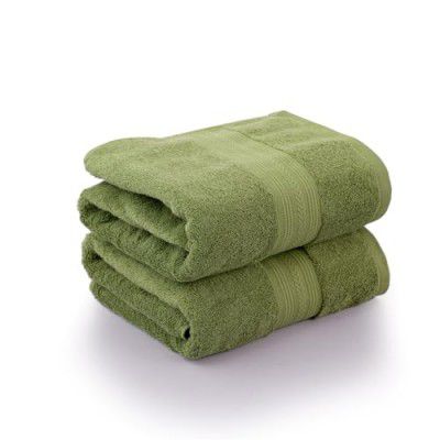 Himeya 100% Cotton Towels for Bath |Large Size Bath Towel| 500 GSM | 2 Piece Bath Towel for Men/Women |70 cms x 140 cms - Blue (Olive Green)