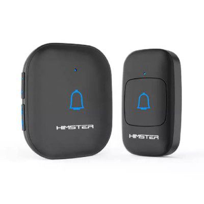 Himster Wireless Doorbell, Waterproof Door Bell Chime Kit Alarm (Black 1 Transmitter & 1 Receiver)