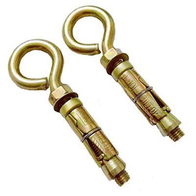 Hindoro Brass Swing Anchor Fasteners, 10 mm for Hook (Golden) - Set of 8