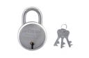 HINDSON India Round 50mm Lock | Metal Body | Double Locking | 6 Steel Lever | 3 Silver Keys | Silver Finsih | Small Padlock...