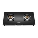 Hindware ARMO Plus 2 Burner Glass Gas Stove with Scratch Resistant Powder Coated Body and Highly Efficient Corrosion Resistant Brass Burners (Black, Manual Ignition)...