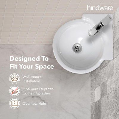 Hindware Classic Corner Wall Hung Wash Basin 