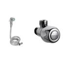 Hindware F160013CP ABS Health Faucet with PVC Flexible Tube and Wall Hook, Jet Spray for Toilet & Hindware F850030CP Angular Stop Cock, Angle Valve for Bathroom with Chrome Finish...