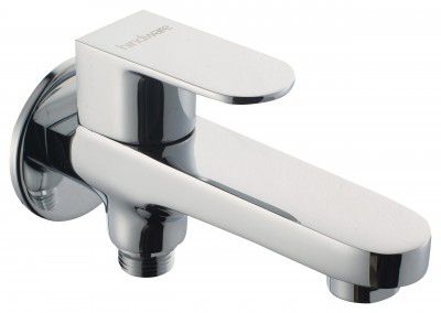 Hindware Italian Collection F340005CP Elegance 2 in 1 Bib Cock with Wall Flange, Brass with Chrome Finish