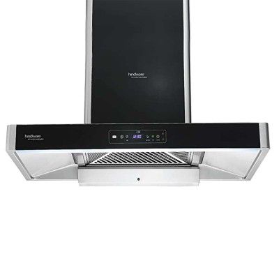 Hindware Smart Appliances | Optimus iPro 90 cm 1400 m³/hr Chimney | IoT Enabled | MaxX Silence Technology | T-Shape | Auto-Clean | Motion Sensor | Touch Control |Wall Mounted (32% Less Noise, Black)