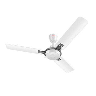 Hindware Snowcrest Arija Metallic 1200mm Designer 3 Blade Ceiling Fan with Premium Metallic Finish, Dust Resistant Aerodynamic Blades For Even Air Distribution (White Grey)