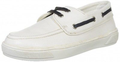 HiRELS Boys White Boat Shoes-12.5 Kids UK (31 EU) (hirel1473)