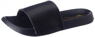 HiREL'S Men's Black Basket Weaving Casual Sliders