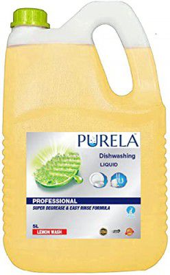Hirparag Dishwash Liquid Gel Lemon Can Jar, With Lemon Fragrance, Leaves No Residue, Grease Cleaner For All Utensils, 5 Ltr