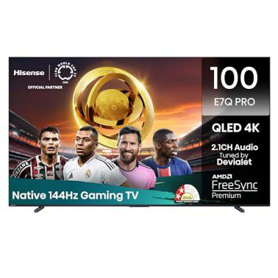 Hisense 254 cm (100 inches) E7Q PRO Series 4K Ultra HD Smart QLED TV 100E7K PRO (Charcoal Grey)