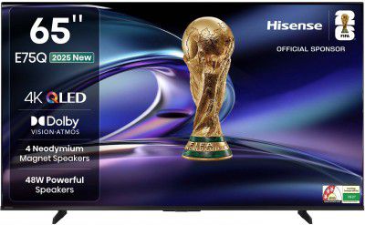 Hisense 65E75Q (65") QLED HD Smart VIDAA TV with 4 Speakers 48W Powerful Speakers