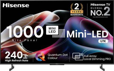 [Extra Rs 9500 Off] Hisense U7K 65" Ultra HD (4K) Mini LED Smart VIDAA TV  (65U7K)