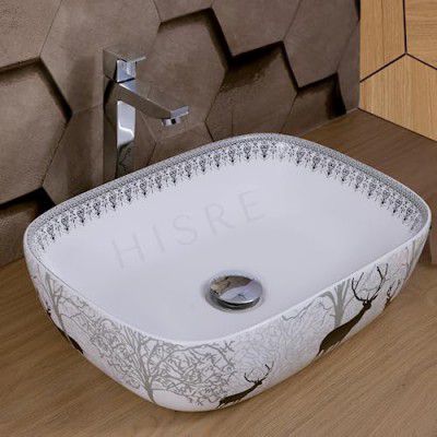 HISRE Table Top Wash Basin For Bathroom Kitchen Sink (18 x 13 x 5.5 Inch) (SKT4018)
