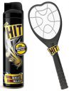 HIT Anti Mosquito Racquet - Rechargeable Insect Killer Bat with LED Light & Mosquito and Fly Killer Spray - 200ml Combo...