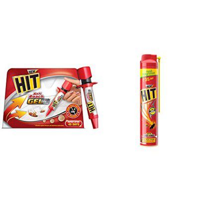 HIT Anti Roach Gel - Cockroach Killer (20g) & Crawling Insect Killer Cockroach Killer Spray (400ml)