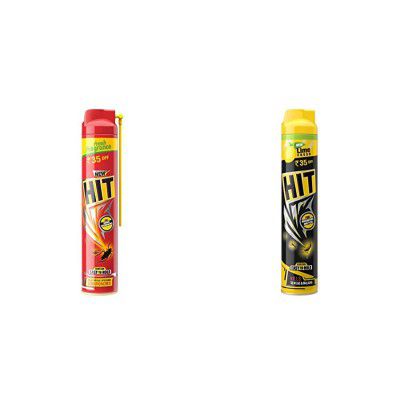 HIT Spray Crawling Insect Killer (400ml Red) & Lime Flower Insect Spray 400ml Combo