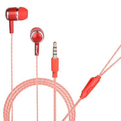 Hitage Earphones HB-315 HD Sound Deep Extra Bass Wired Earphone with Mic (Red, Red)