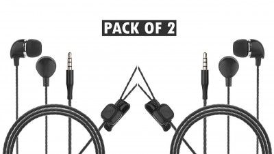 Hitage Super Bass Perfect Soundtrack Wired in-Ear Headphone Pack of 2 (Black)