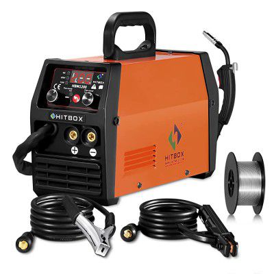 HITBOX 3 In 1 Mig Welding Machine Welder ARC Lift Tig Mig Gasless Dual Voltage 220V~240V 120A No Gas Flux Core Wire IGBT Multifunctional Welding Machine (Model: HBM1200)