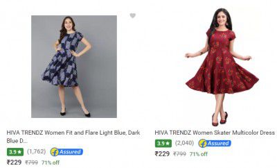 HIVA TRENDZ Women Dress @ ₹229