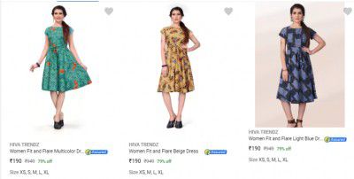 HIVA TRENDZ Womens Dresses Upto 79% Off