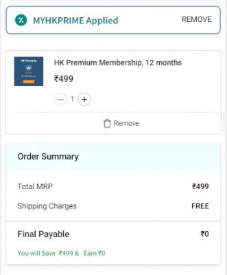 HK Premium Membership 12 months Worth ₹499 @ Free