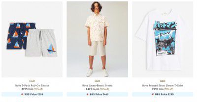 H&M On AJIO : Boys Clothing Upto 70% Off