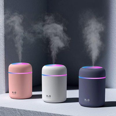 H?O Air HUMIDIFIER for Bedroom | Portable Cool Mist Mini Humidifierr with Color Changing LED Light 