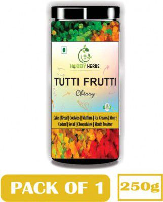 Hobby Herbs Multicolor Tutti Frutti 250g | Fresh Cherry | Ice Cream and cake Decoration Papaya, Cherries 