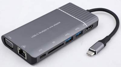 HOC HT-HVAU32LSP Type-C Multi Functional Adapter 8 in 1